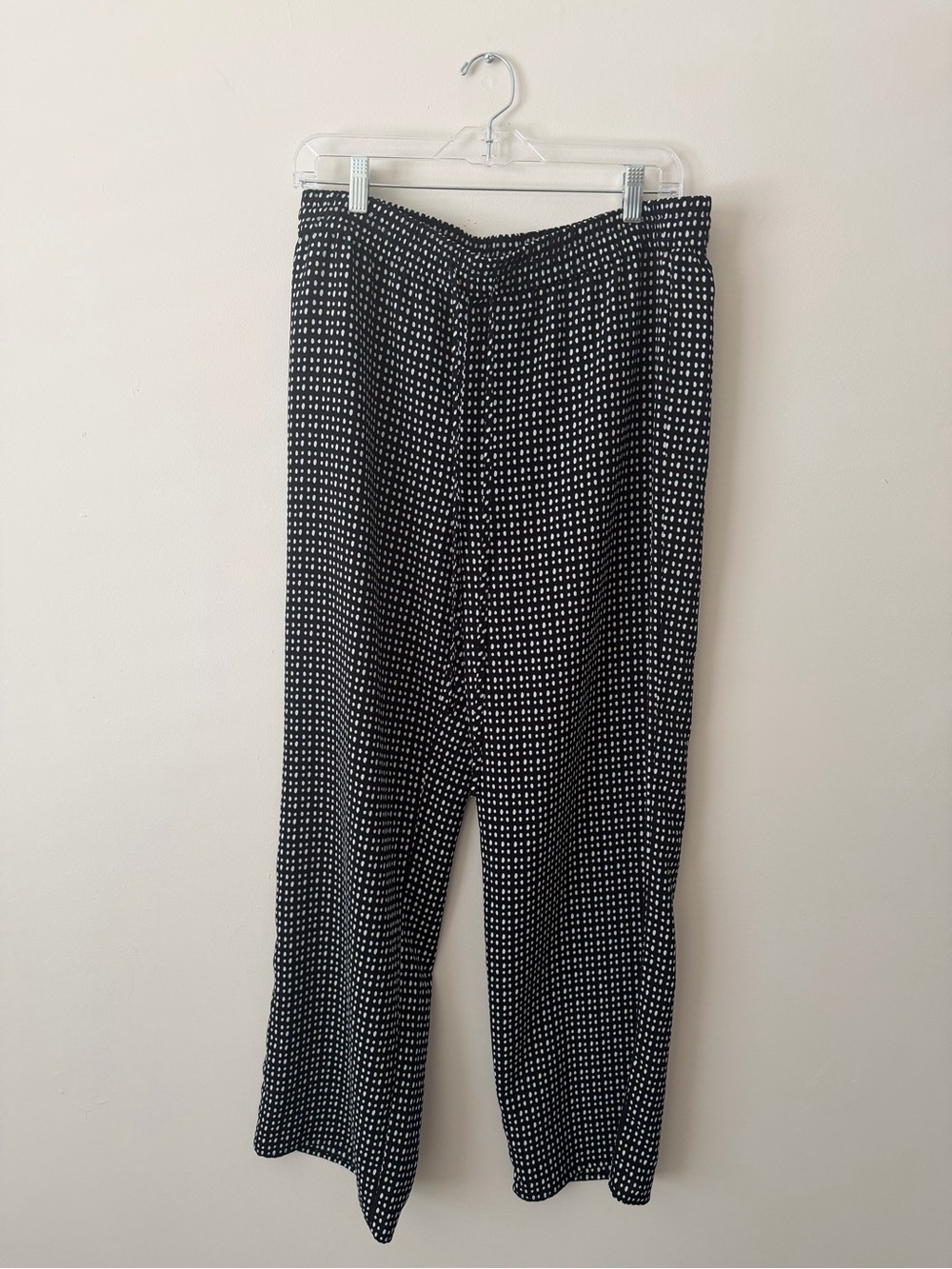 LOFT Black and White Polka Dot Breezy Easy Pants Medium